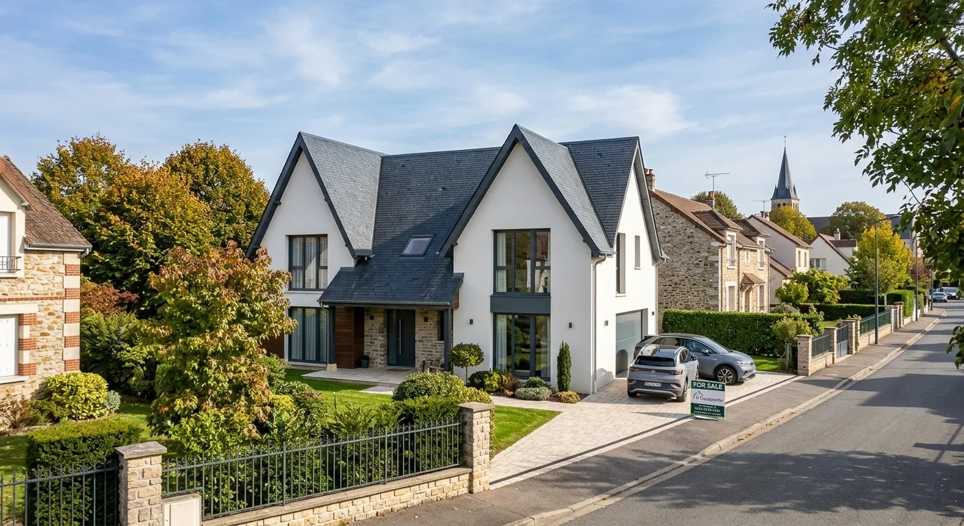 Quartier résidentiel et maisons à Franconville